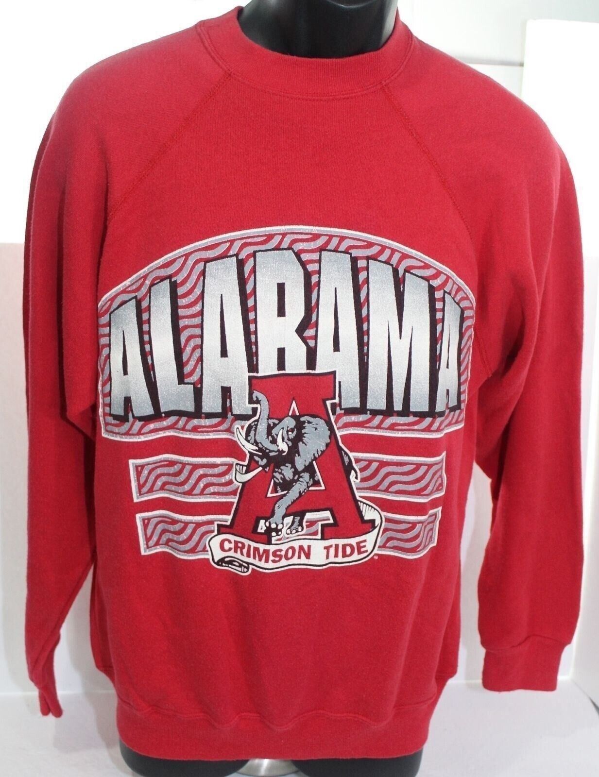 Vintage 1970s Alabama Crimson Tide Artex Crew Neck Sweatshirt Made in USA Medium