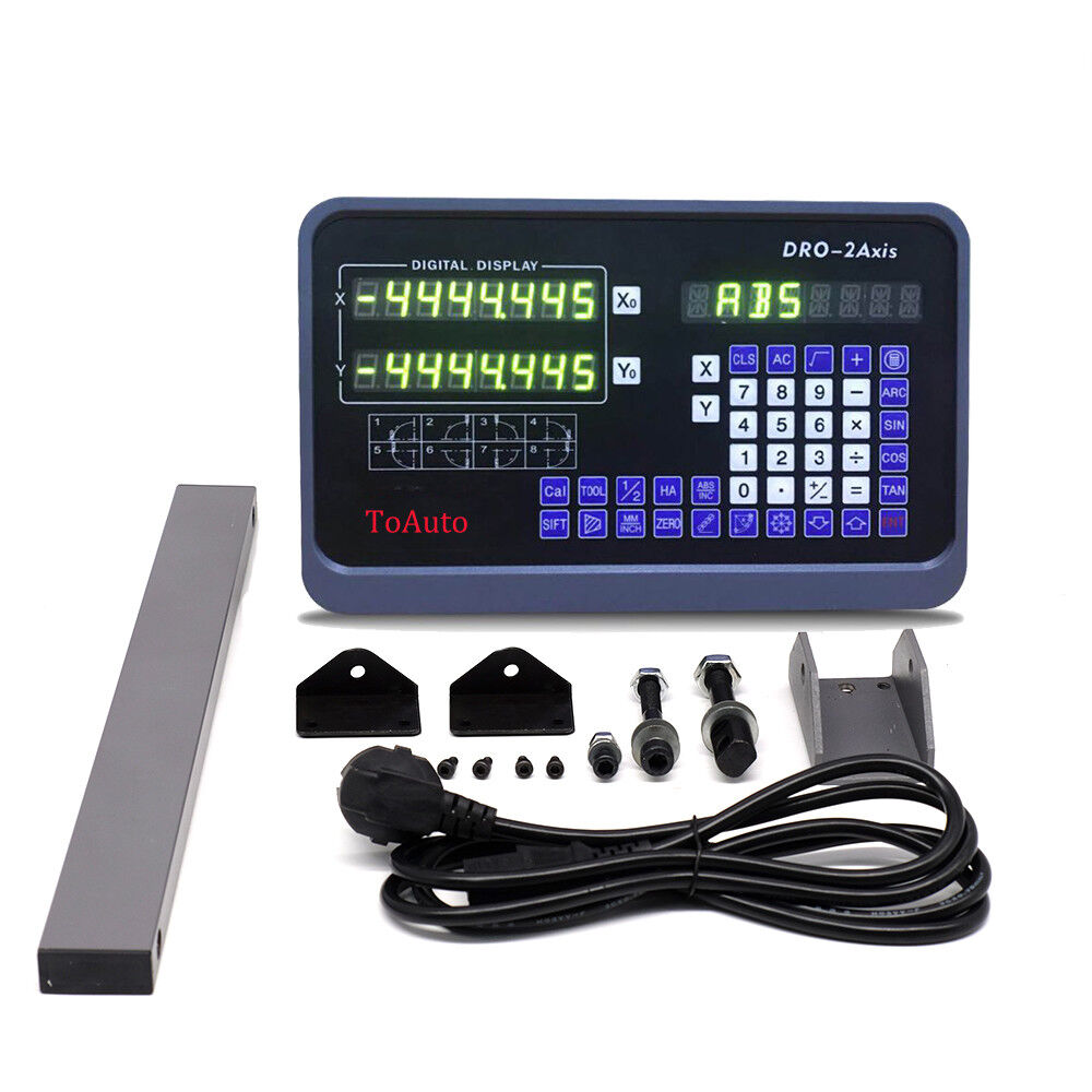 TOAUTO Linear Scales 5um + DRO Digital Readout 2/3 Axis Kit for Bridgeport Mill