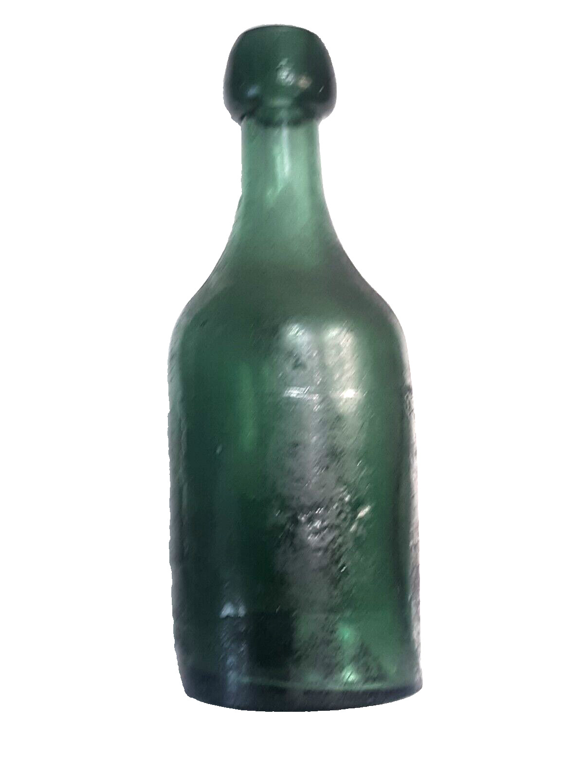 Excellent 1880\'S Teal/ Emerald Green Blown Antique 7\