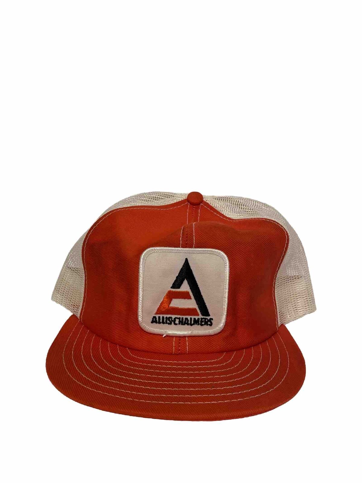 Vintage Allis Chalmers Patch Orange & White SnapBack Trucker Hat LOUSIVILLE Mfg