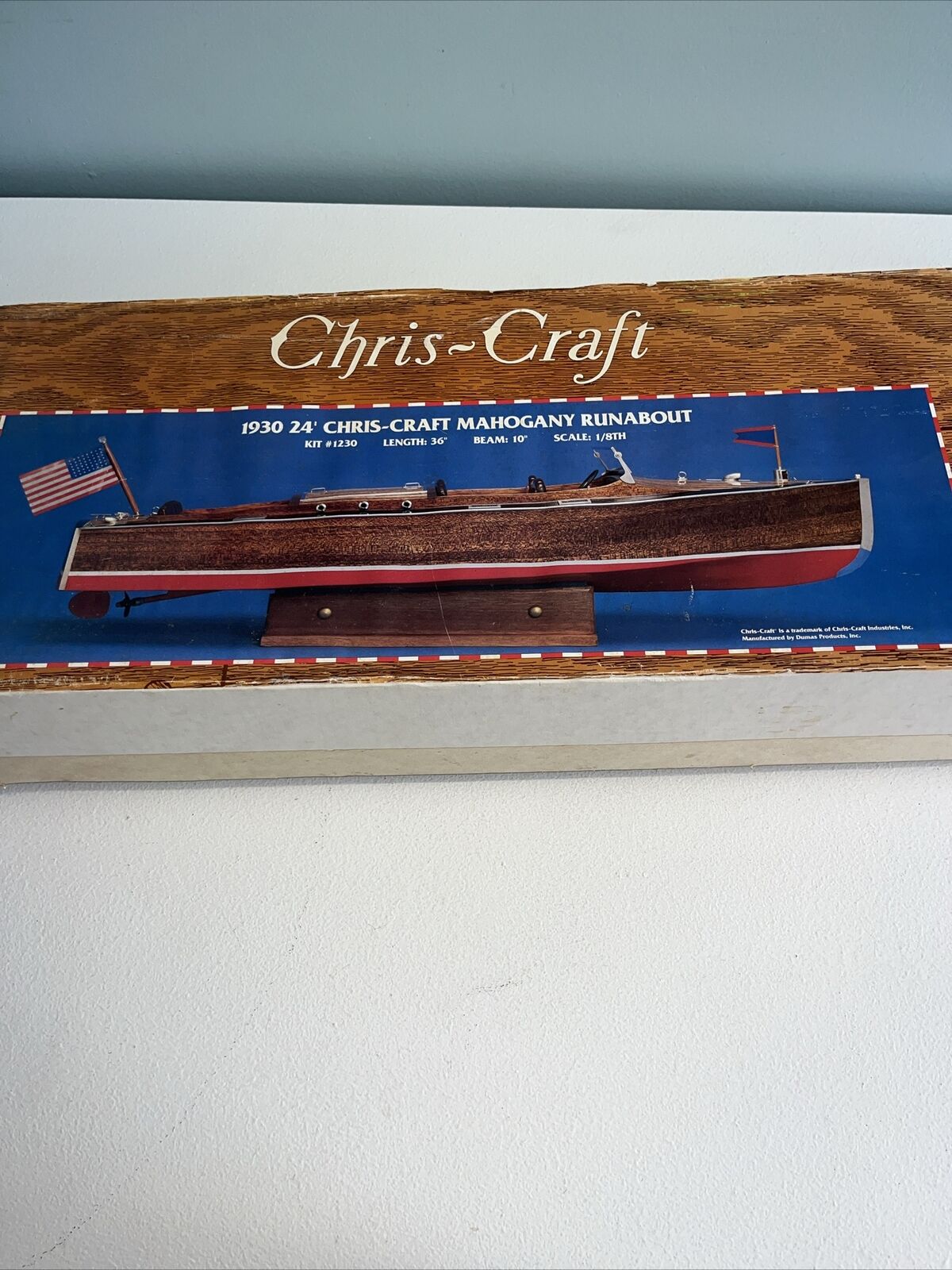 Dumas 1930 24\' Chris-Craft Mahogany Runabout 1/8, Boat Kit #1230 NOT COMPLETE