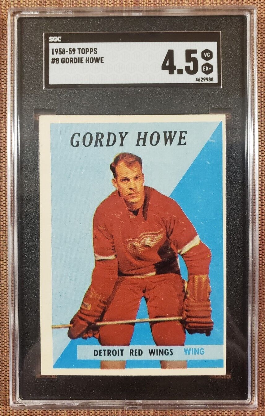 1958 Topps #9 Gordie Howe Detroit Red Wings Vintage Original Hockey Card SGC 4.5