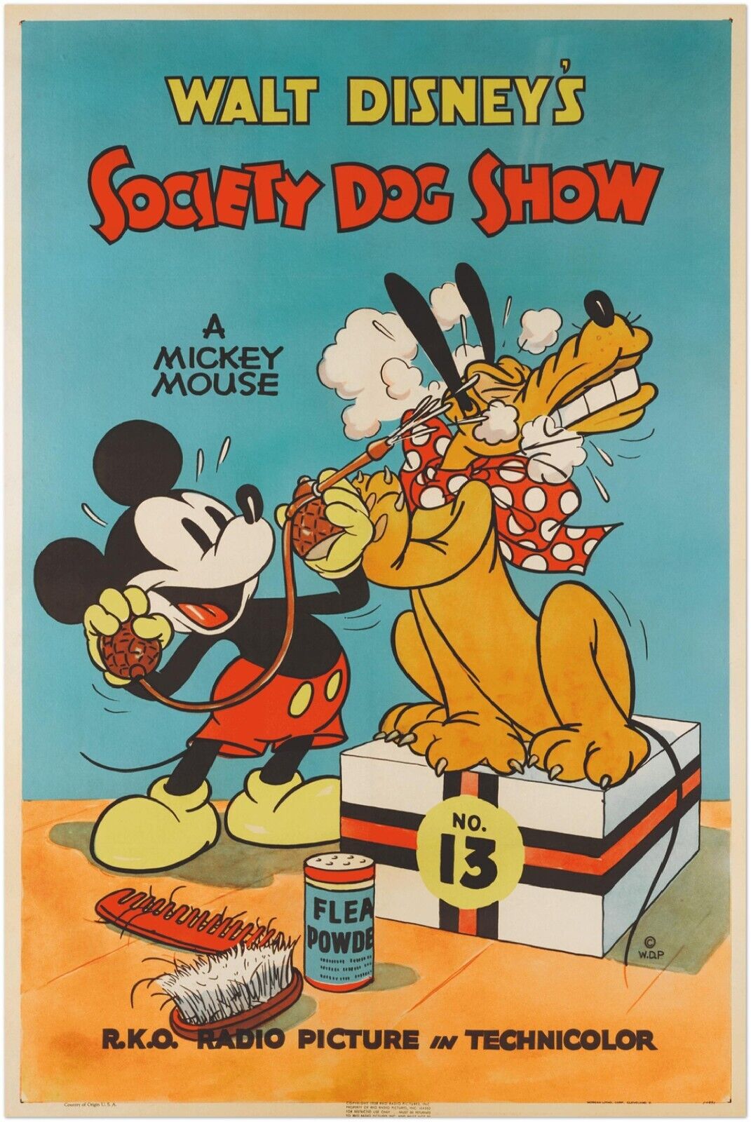 Disney Mickey Mouse Vintage Movie Poster, Society Dog Show 1939 Era