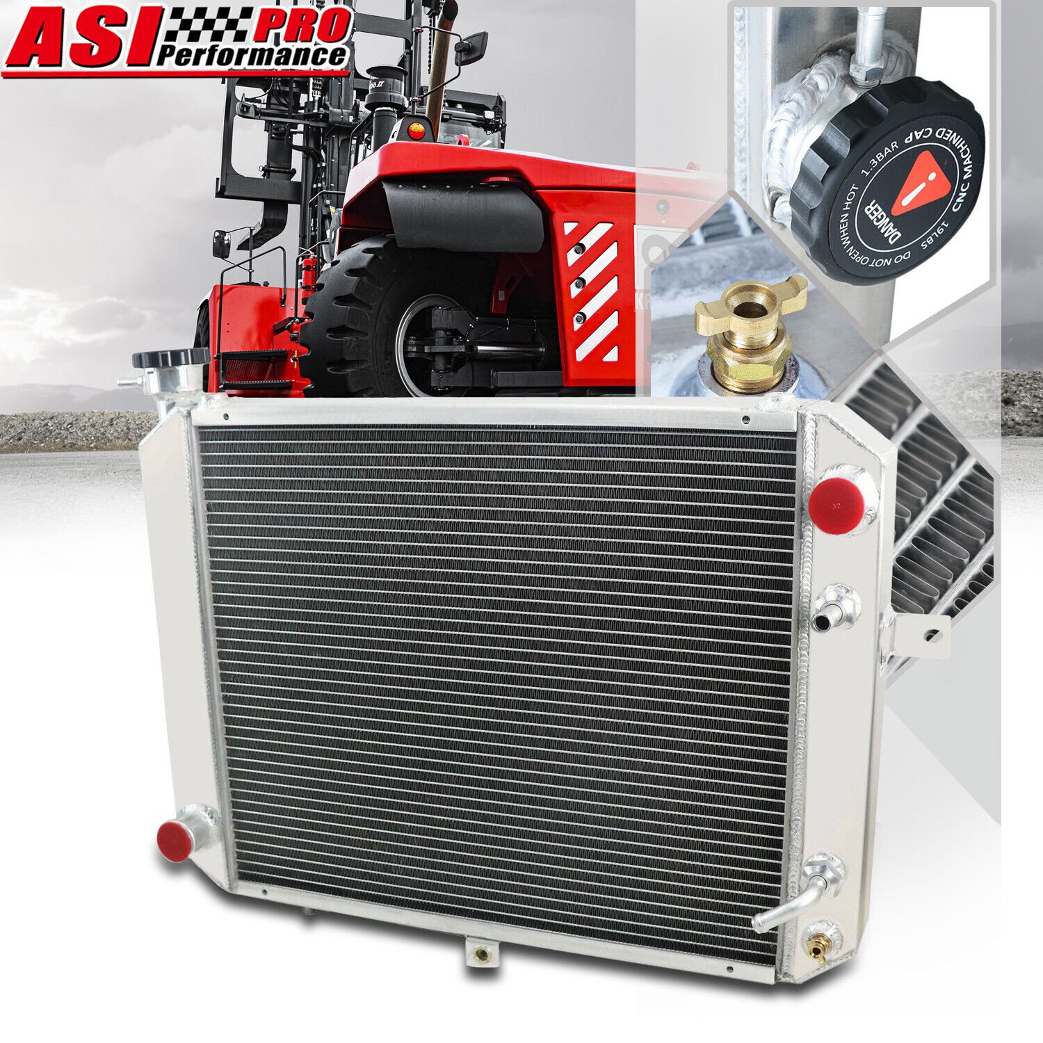 4-Row Aluminum Radiator For Komatsu Allis Kalmar Forklift 3EB04A5111 8761212