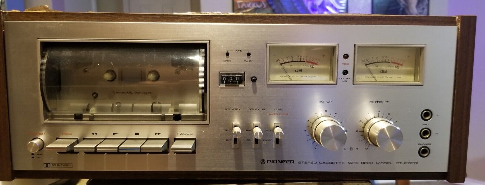 Pioneer Cassette Tape Deck CT-F7272 1970s Vintage Silver