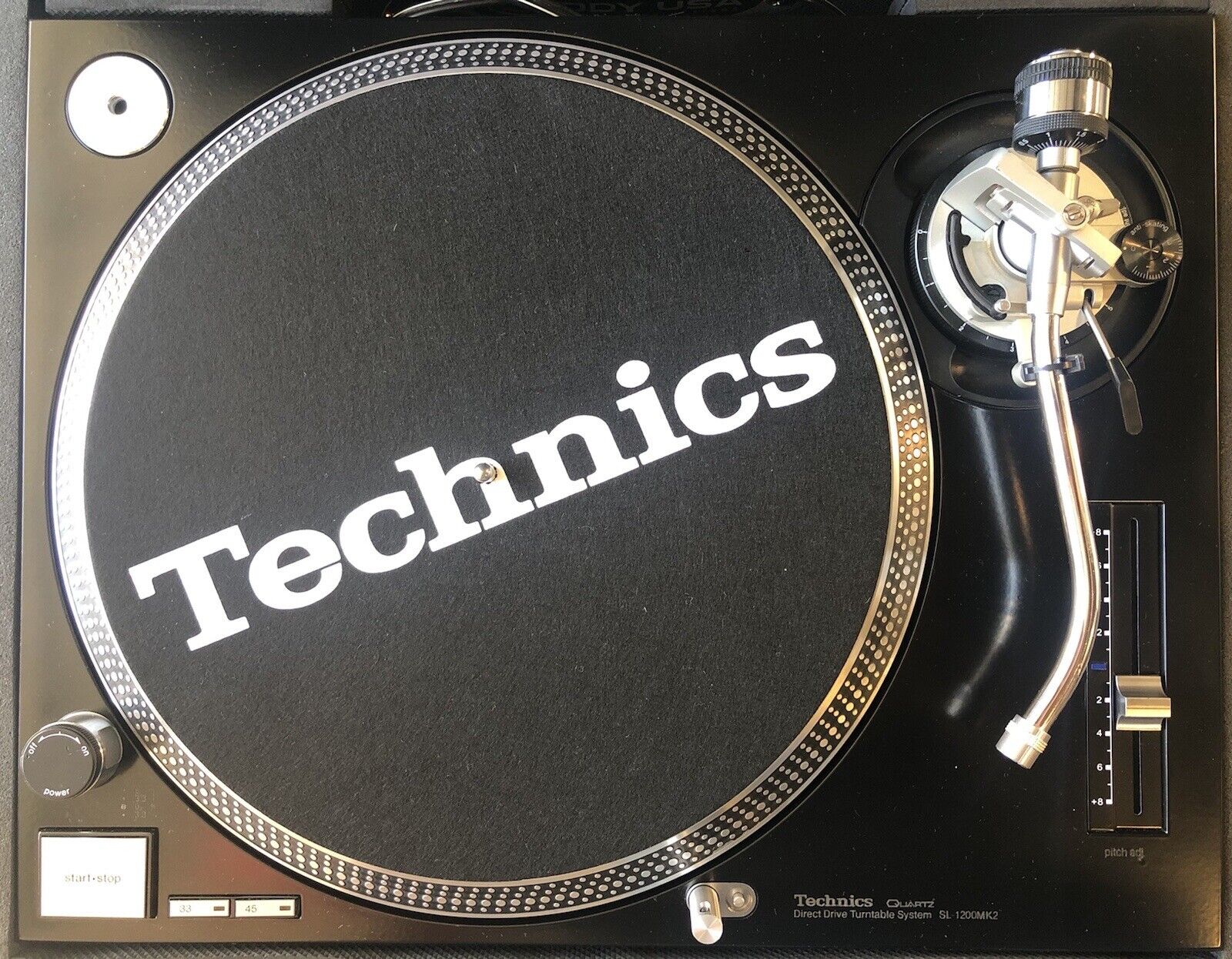 DJ Slipmat Technics classic white on black - 1200 or any turntable record vinyl