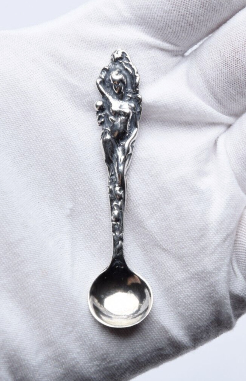 Solid silver Mini Spoon- Love Disarmed spoon for baby/Sugar-Salt spoon