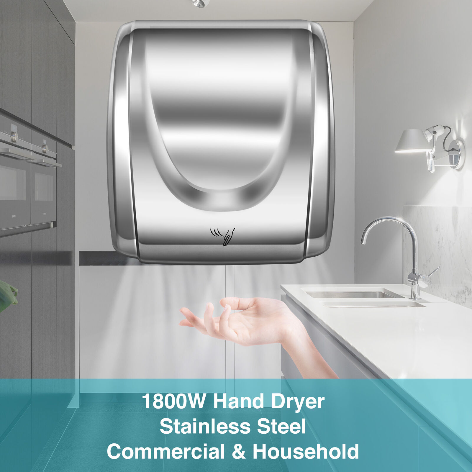 1800W Commercial and Household Electronic Auto Hand Dryer High Speed