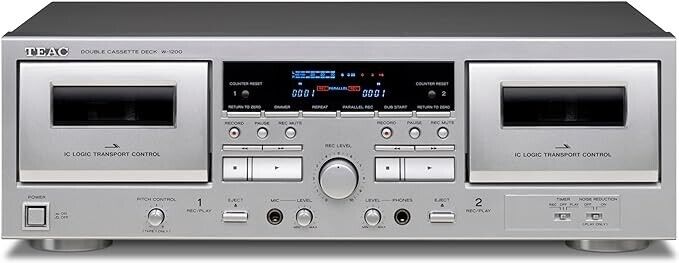 TEAC Double Cassette Deck W-1200 Silver 100V 50/60Hz 4.1kg High Quality Sound