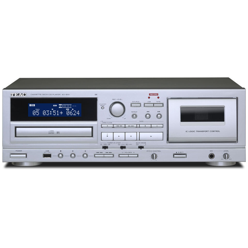 TEAC AD-850 SE / Cassettes Tape Player USB Microphone/ Silver / from Japan NEW