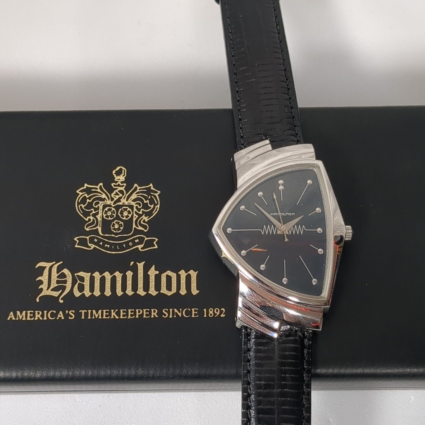 Vintage Hamilton Ventura Watch Registered Edition 1990s Wristwatch Leather