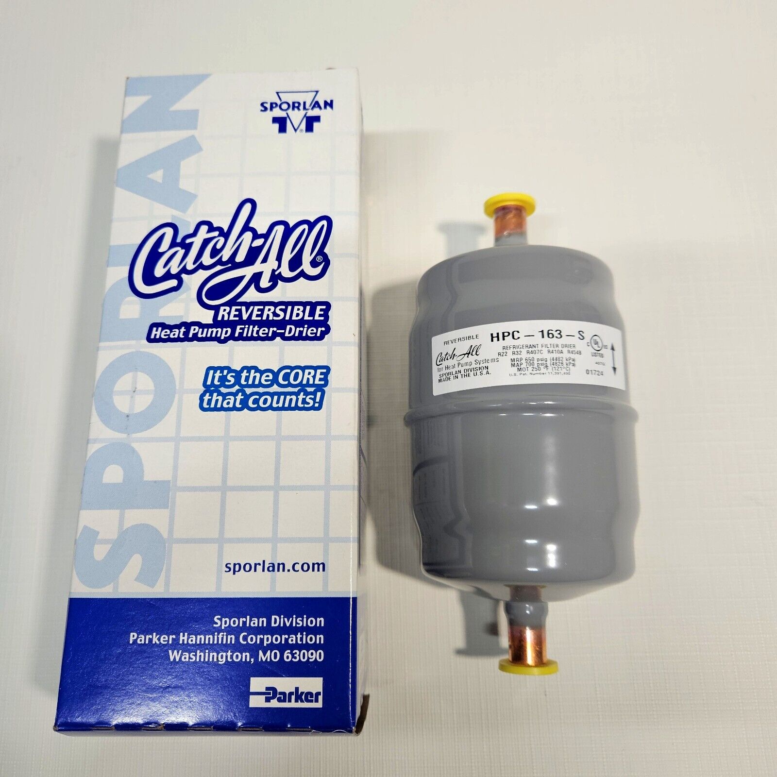 Sporlan Catch All Reversible Filter Drier HPC-163-S, 3/8\