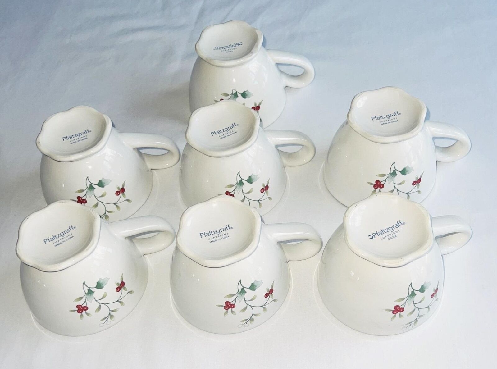 Pfaltzgraff Winterberry Punch cups Christmas EX cond Set of 7 HTF rare