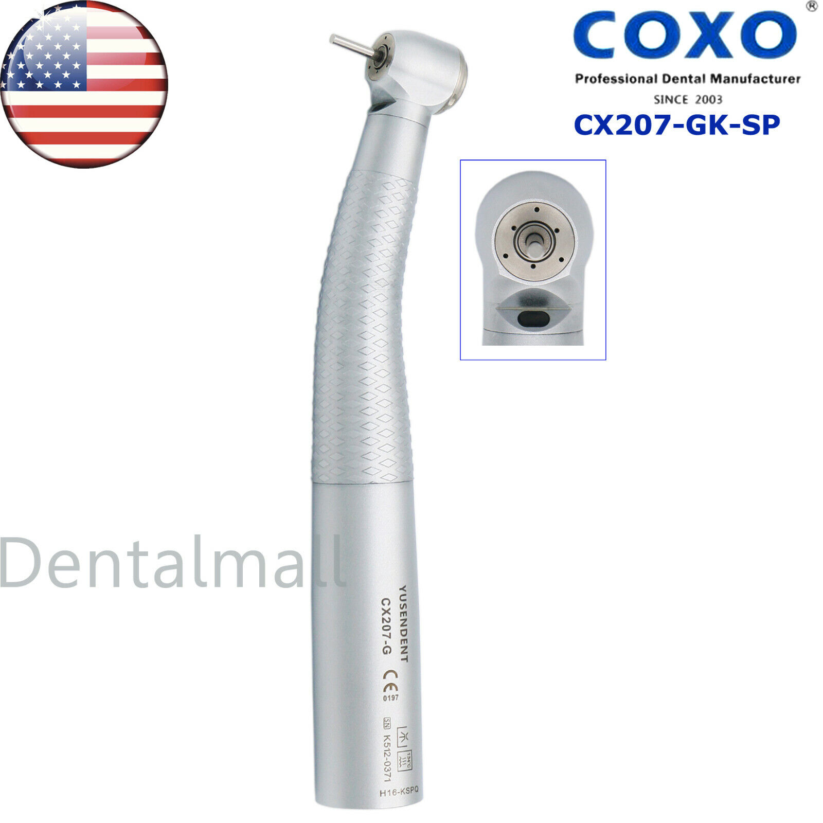 US COXO Dental LED Fiber Optic Handpiece fit Kavo Multiflex NSK Phatelus 6 Pin