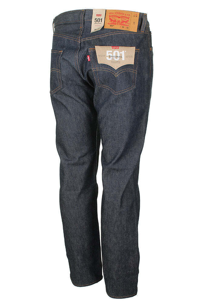 Levis 501 Original Shrink To Fit Button Fly Jeans Rigid Blue Black Jeans New