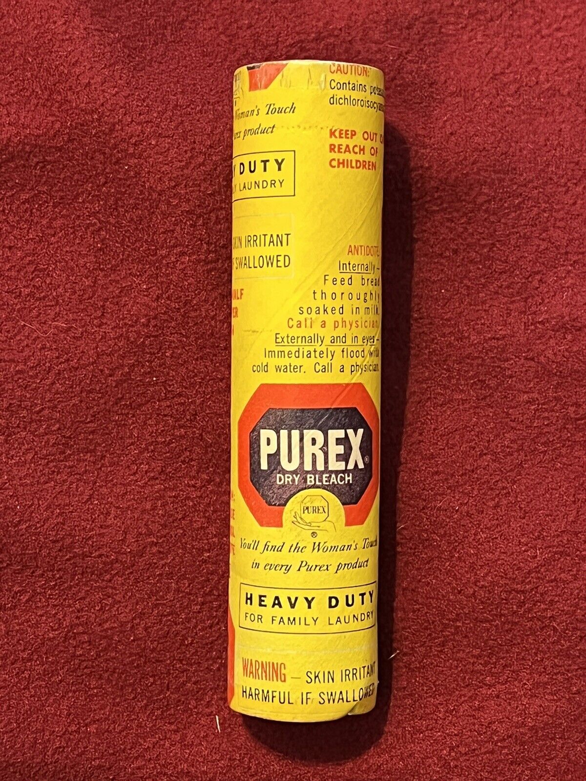 VERY RARE Vintage PUREX Dry Laundry Bleach Unopened Cylinder TV/Movie Prop