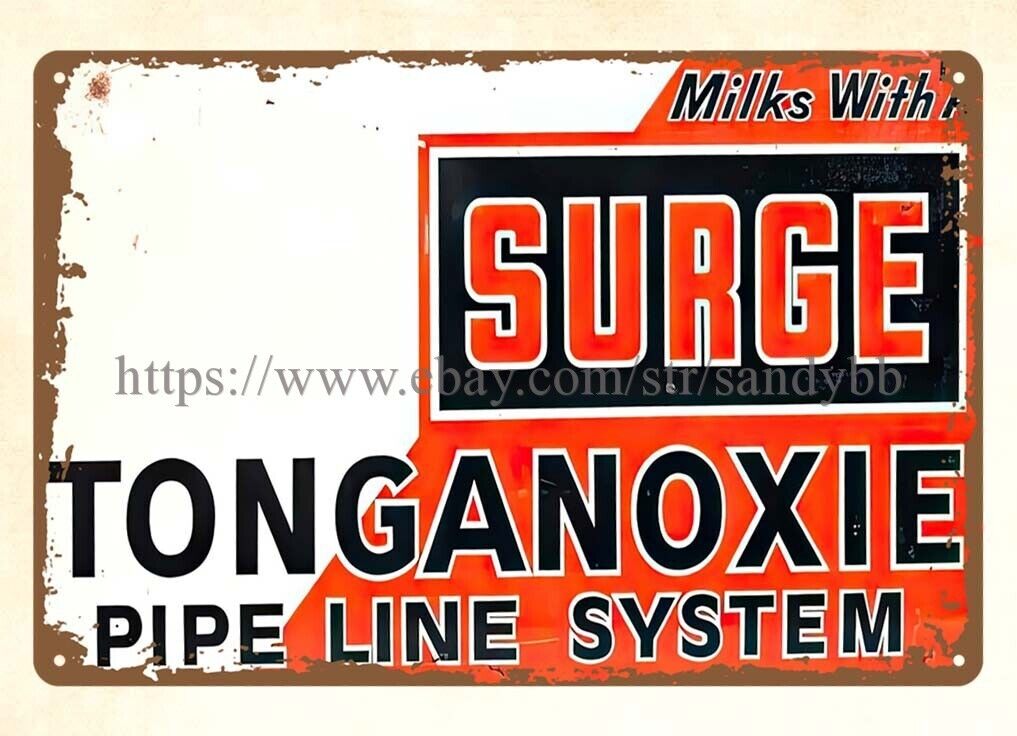 commemorative plaque Surge Tonganoxie Pipe line System metal tin sign