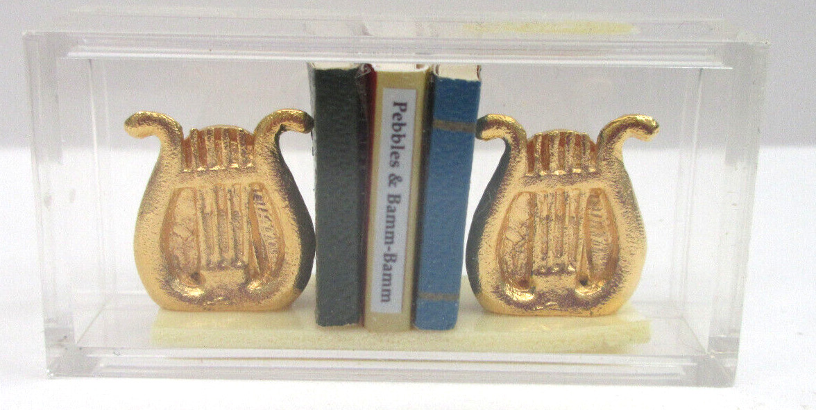 Dollhouse  Artisan  harp Bookends 1:12 Miniature    (dh1).