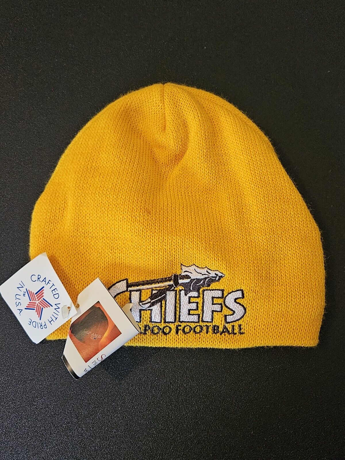 Vintage NOS Chiefs Kickapoo Football Beanie Hat Cap 