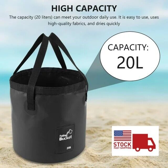 20L Folding Bucket Water Container Bag Carry Bag for Outdoor Camping Fishing