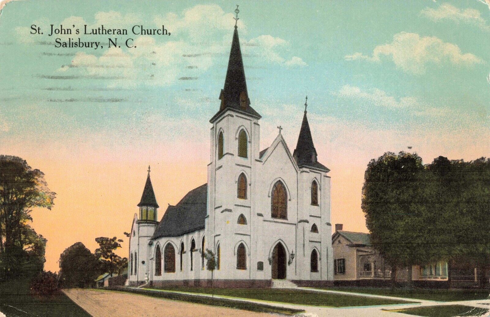 St. John\'s Lutheran Church Salisbury North Carolina NC 1924 Postcard