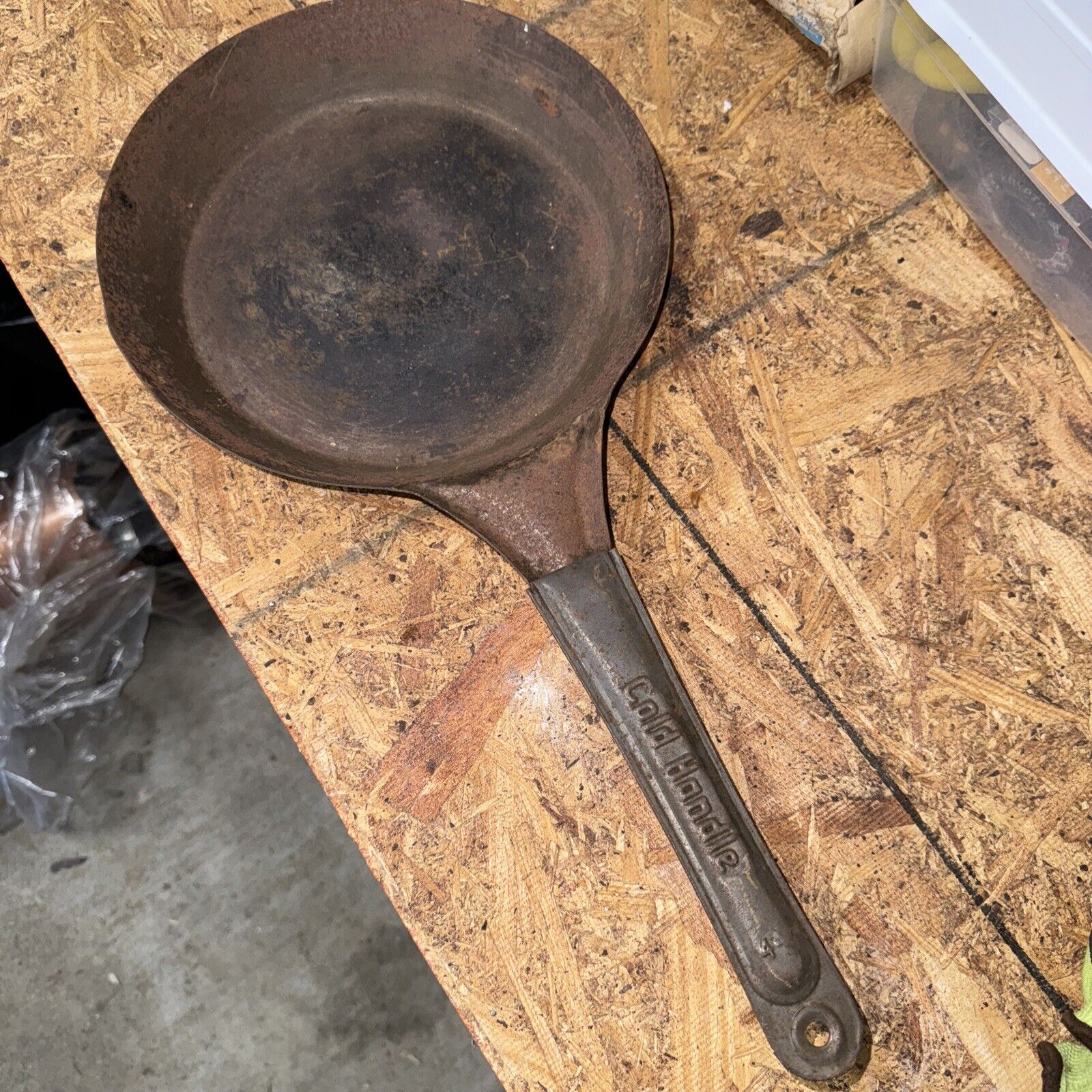 Antique #44 Steel Tin Metal Cold Handle Cowboy Pan Skillet 10.5\