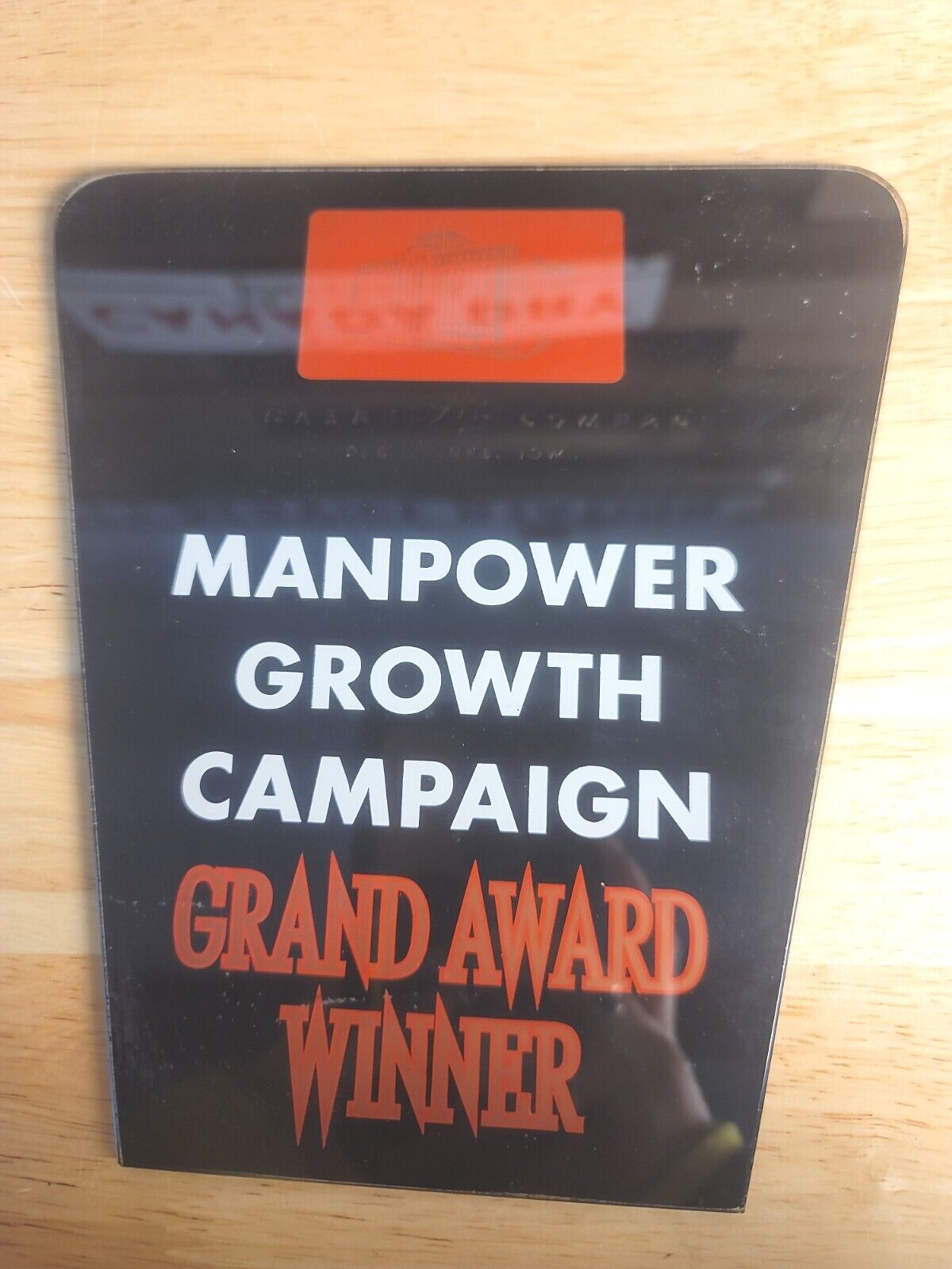 Vintage Bankers Life Company Manpower Growth Campaign Grand Award Winning Glass 