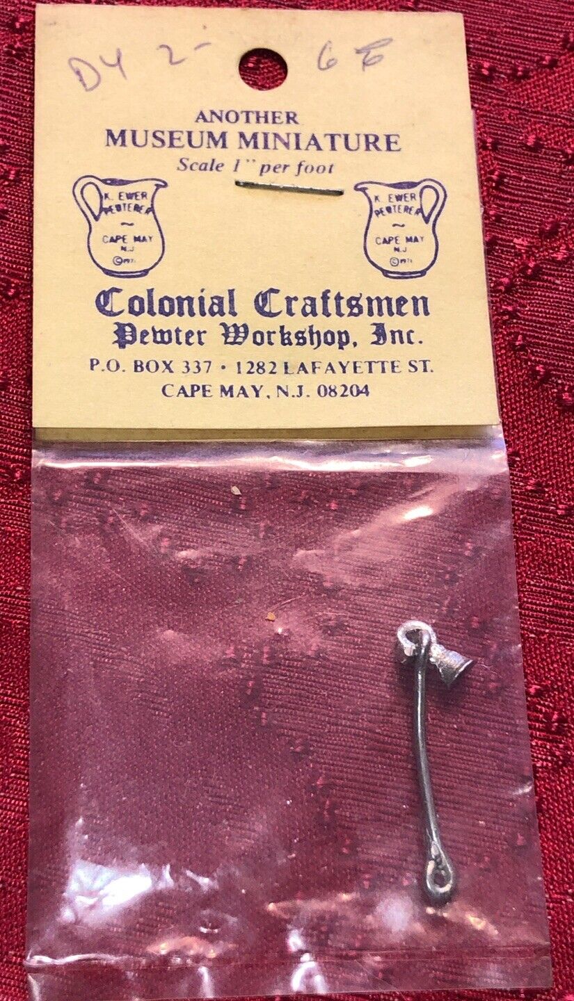 New OS Dollhouse Miniature Colonial Craftsmen Pewter Candle Snuffer In Package