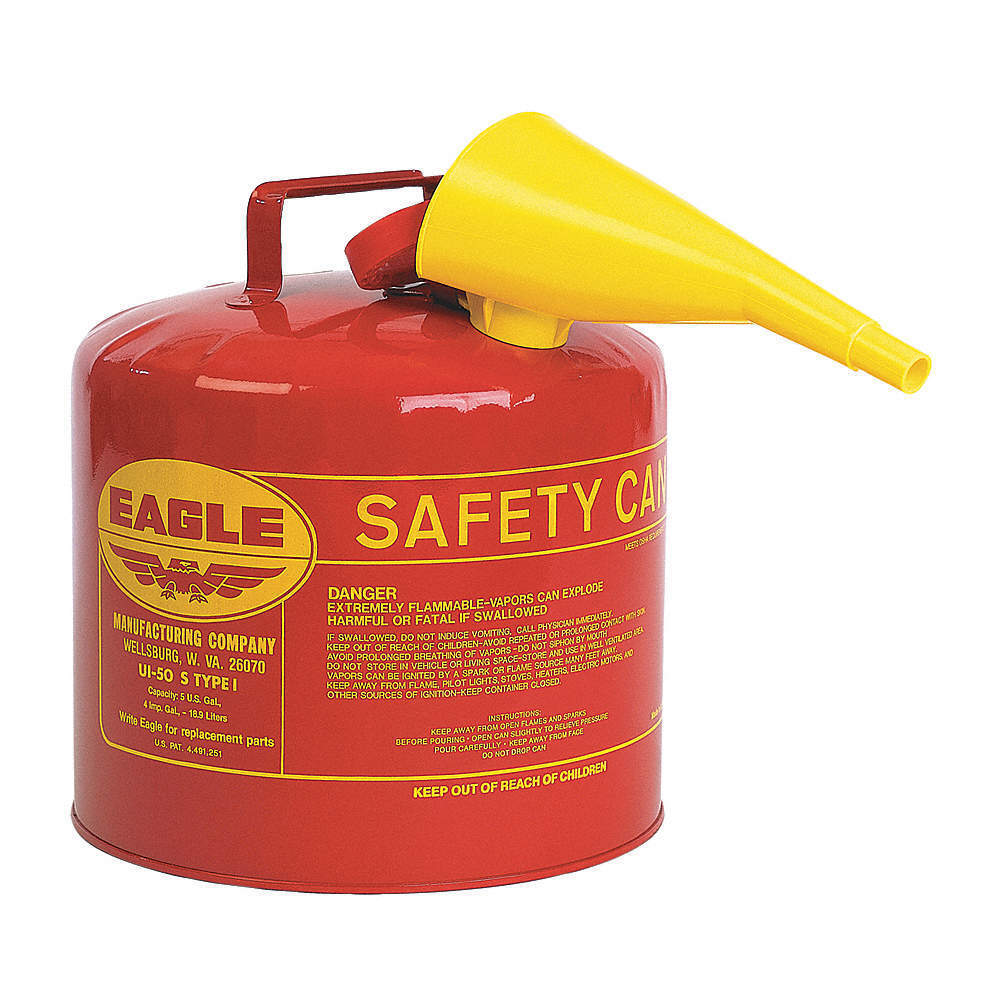EAGLE UI50FS Type I Safety Can,5 gal,Red 3NKR5