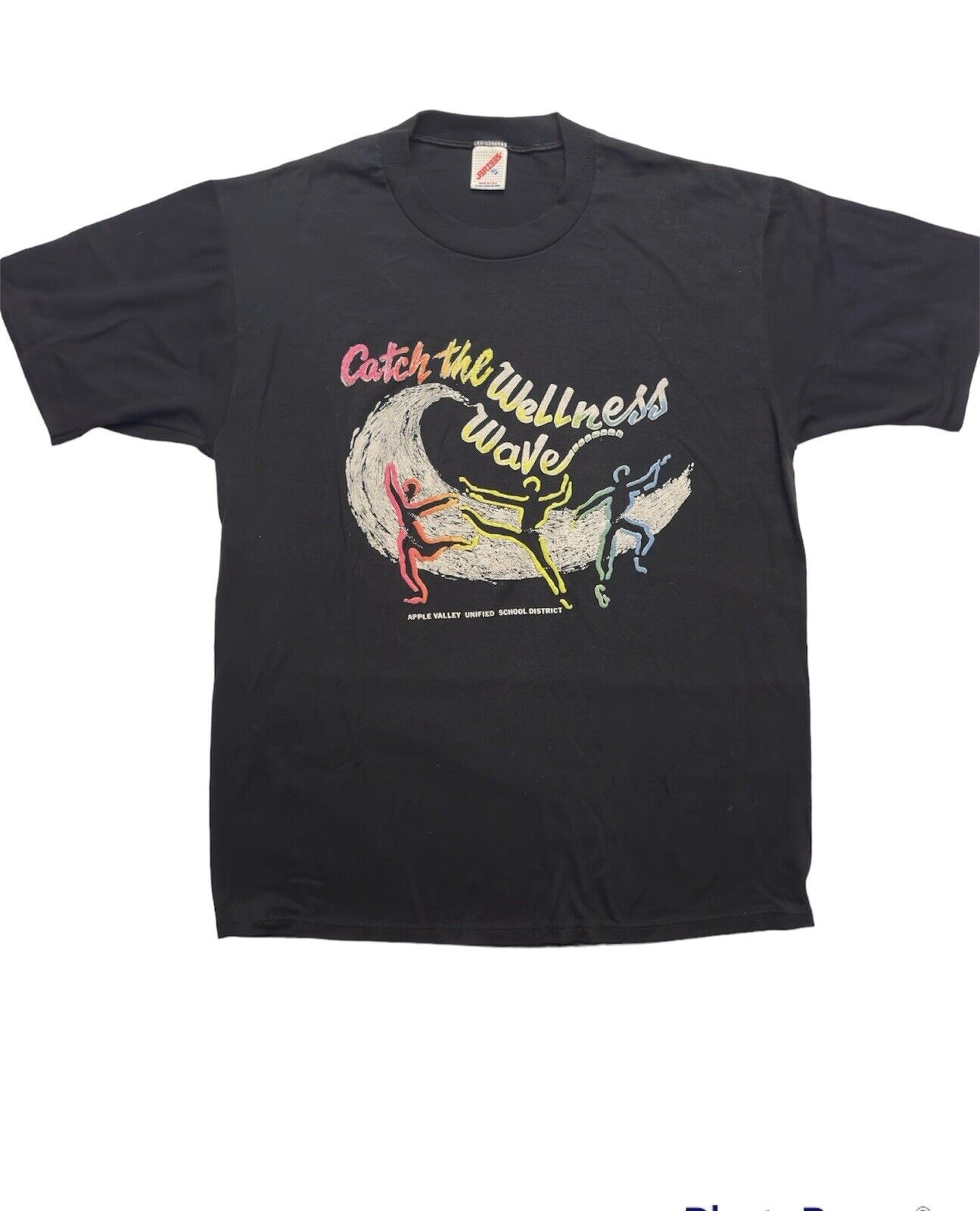 Vintage 1980’s Retro Dance Multicolored Mens Graphic T-shirt Size XL Black