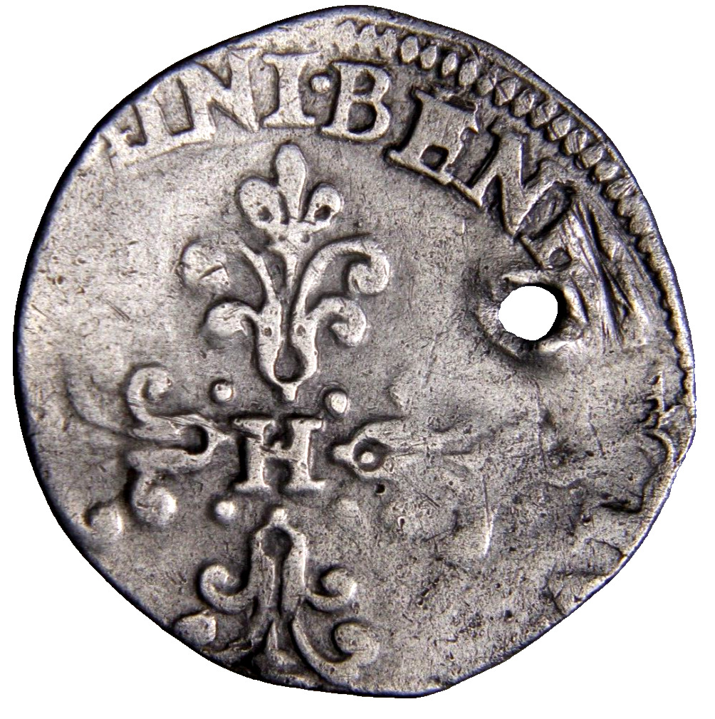 France, Henri III (1574-1589) AR Demi-franc au col plat French Coin Silver