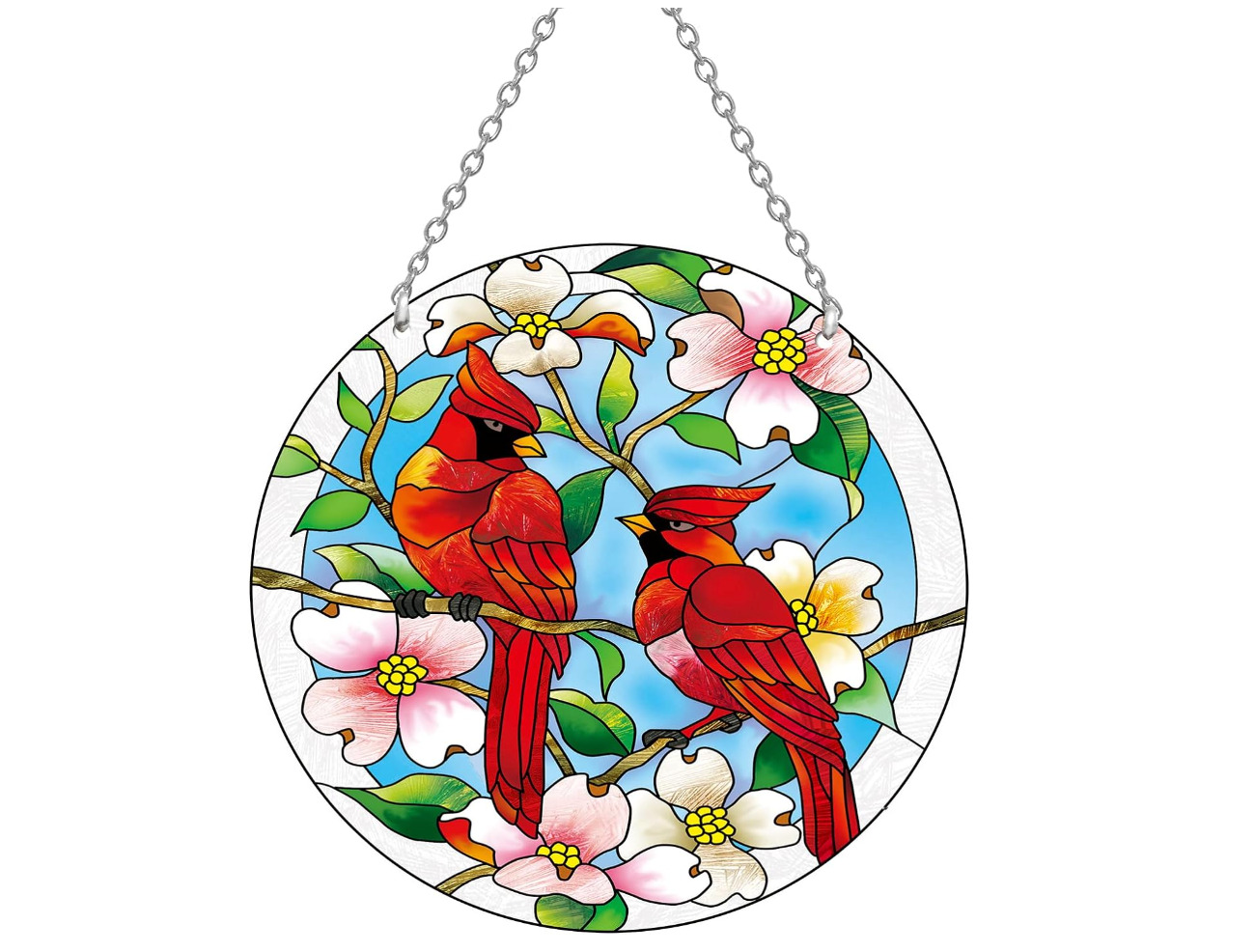 T9ZJ Cardinal Suncatcher Stained Glass, Cardinal Gifts for Women, Stained Glass