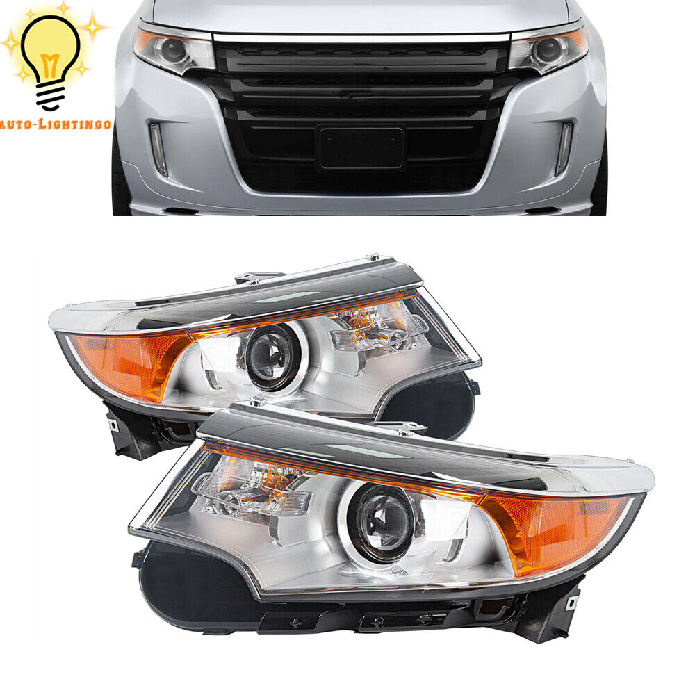 LH&RH Headlights For Ford Edge 2011 2012 2013 2014 Pair Headlamps Projector