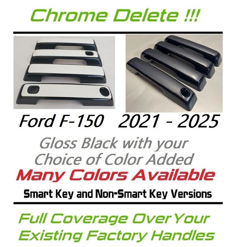 Custom Black & Color Door Handle Overlays 2021 - 2025 Ford F-150 F150 U PICK CLR