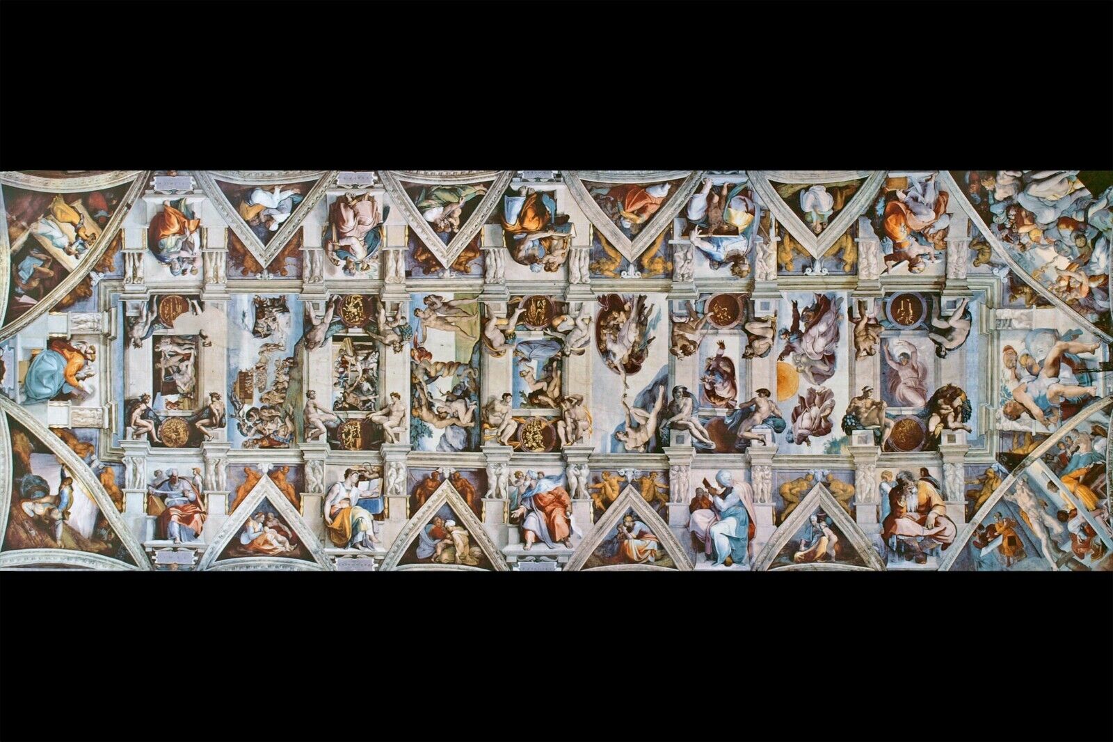 Poster, Many Sizes; Full Sistine Chapel Ceiling by Michelangelo (1508-1512)