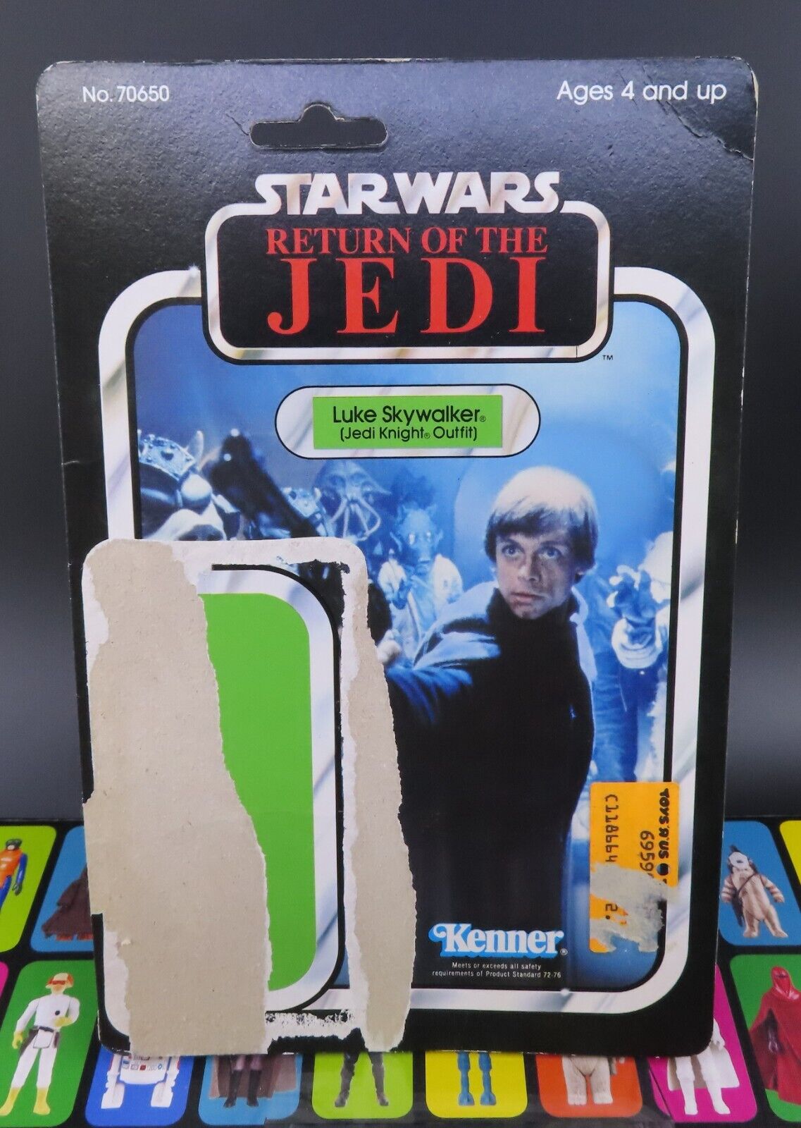 Vintage Star Wars Luke Skywalker Jedi Knight Card Back 65 Back 1983 Kenner