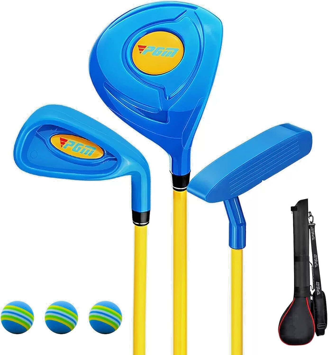 PGM Children\'s Golf Club Set - Can Hit Real Balls, Includes Wood, Iron, and 