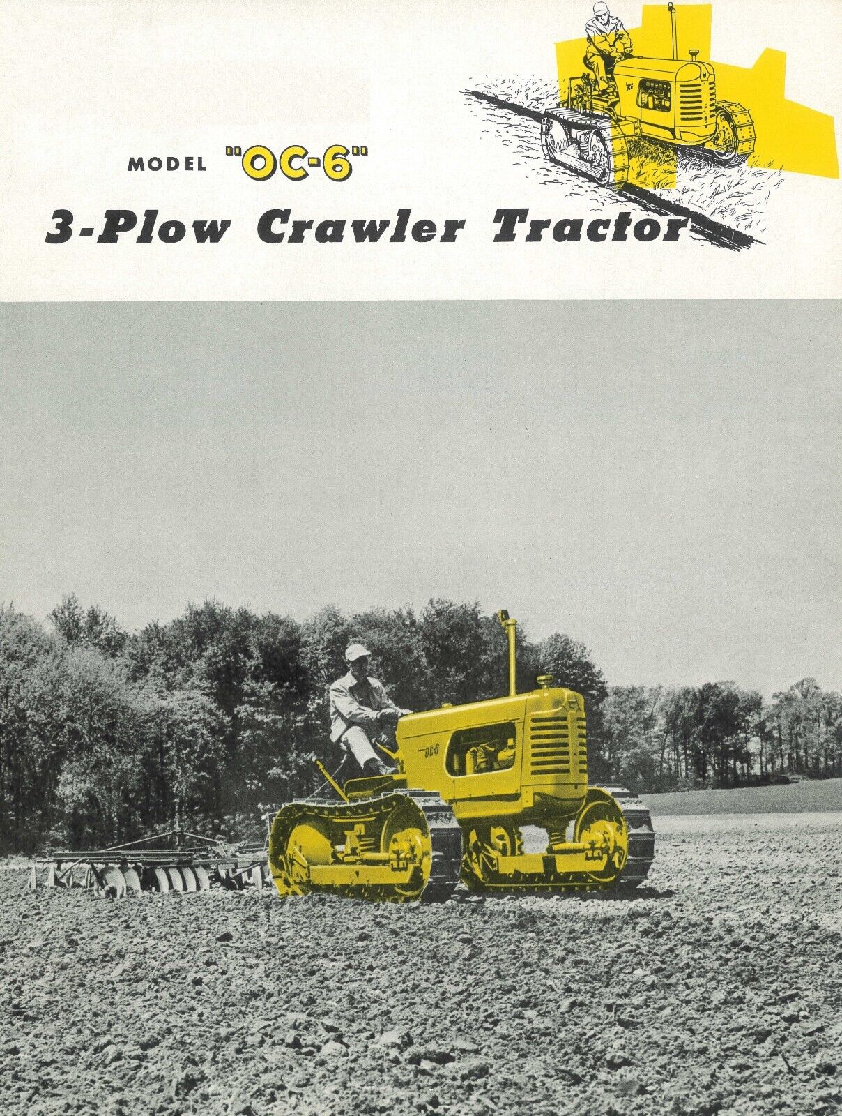 Oliver 3 Plow OC-6 Brochure Crawler Tractor Narrow Wide 42\'\' 68\'\' Gas Diesel OC6