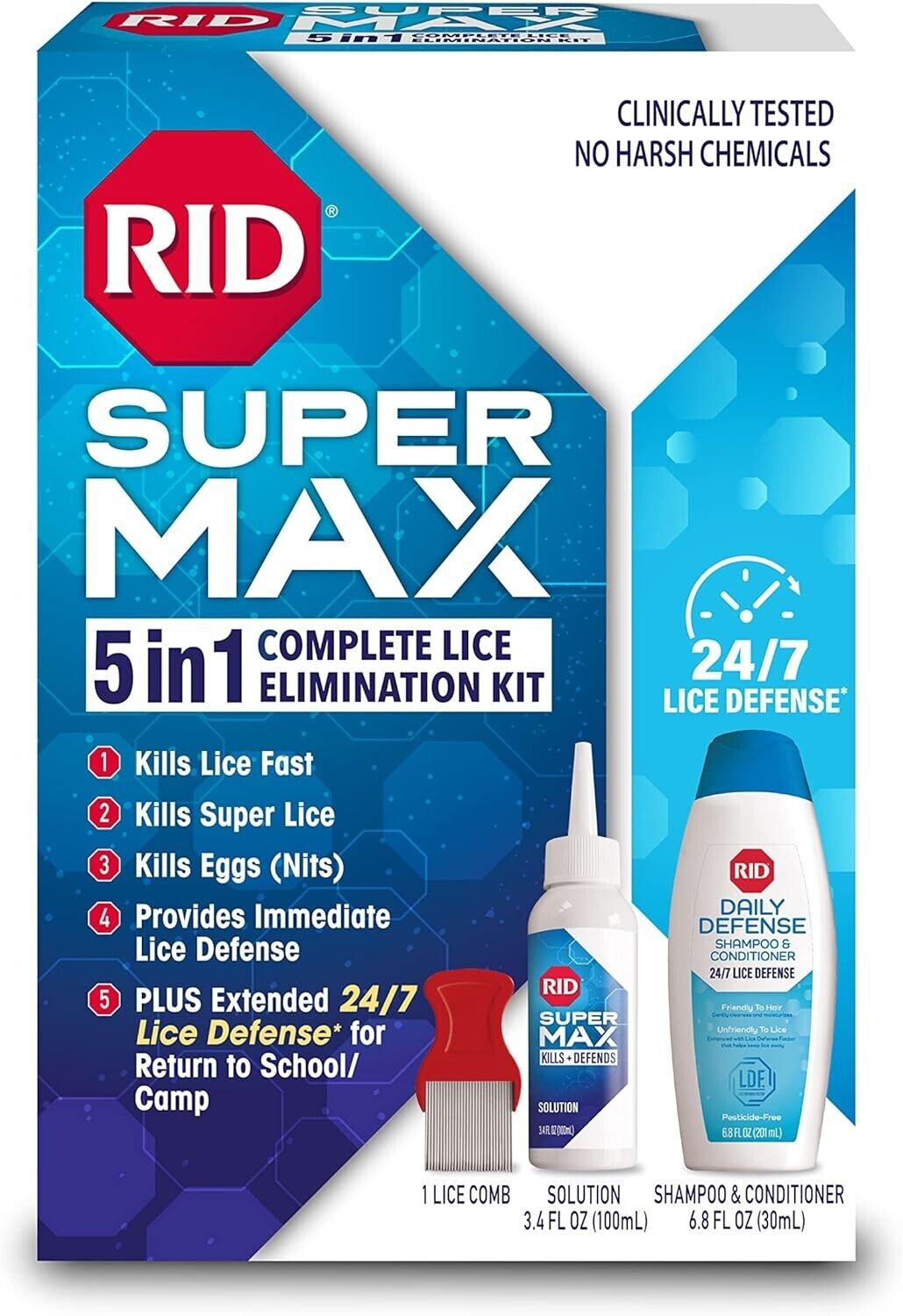 Super Max 5in1 Complete Lice Treatment Kit Super Lice & Eggs EXP 05/2024