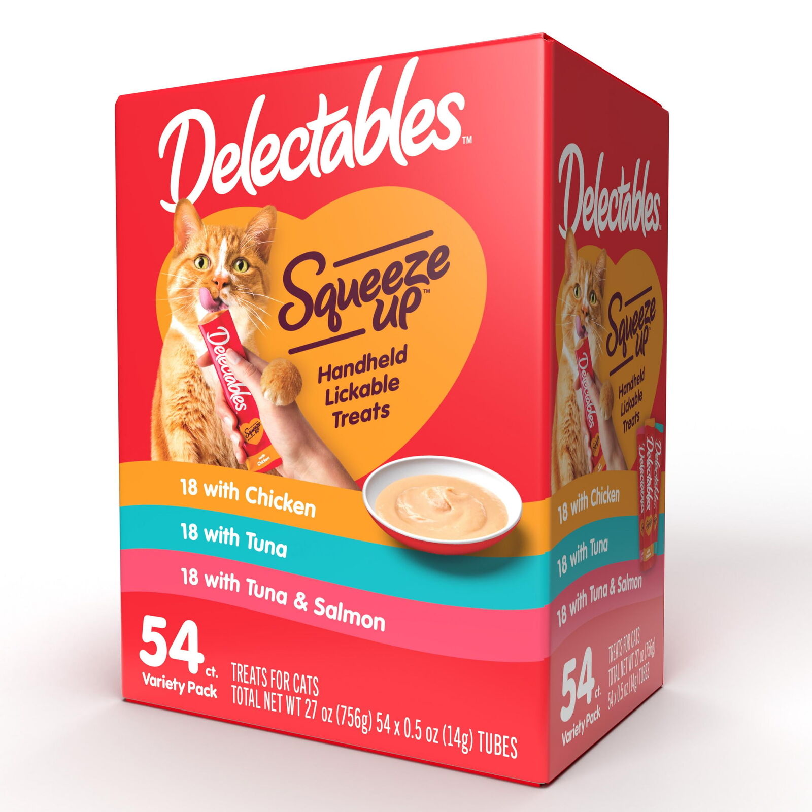 Delectables Squeeze Up Interactive Lickable Wet Cat Treat Flavor Variety Pack