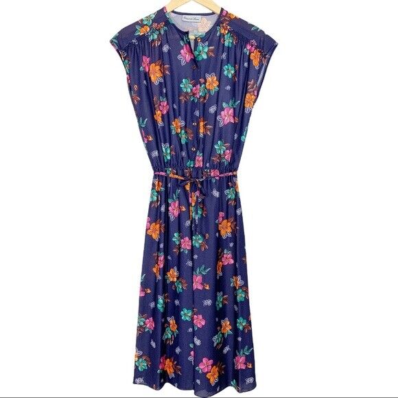 Vintage Grissom Lane Womens Sleeveless Midi Dress Womens Floral Print Size M