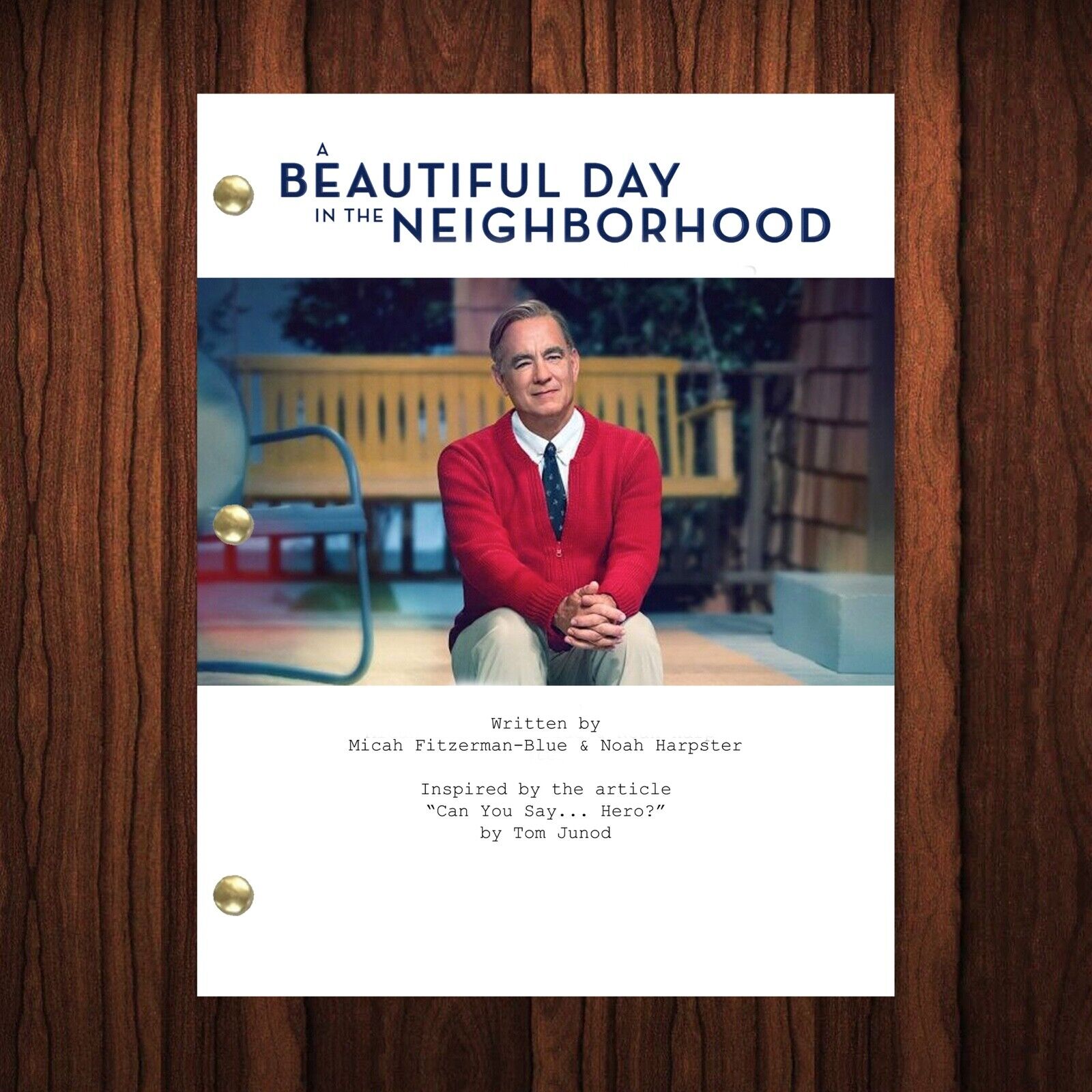 A Beautiful Day in the Neighborhood Movie Script Reprint Full Screenplay Full Sc