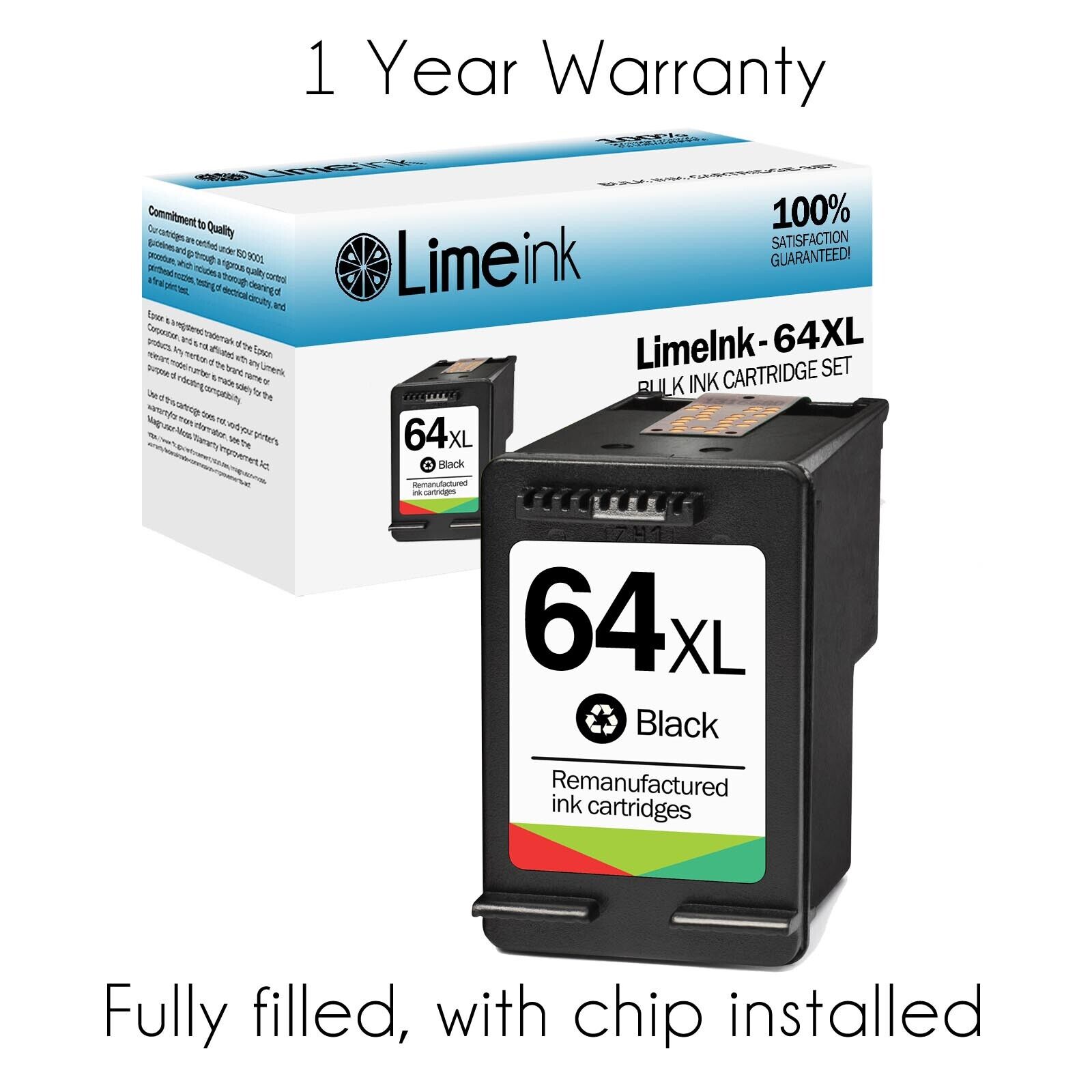 64XL Ink Cartridges for HP envy photo 7855 7155 7858 6255 7800 7164 6255 Combos