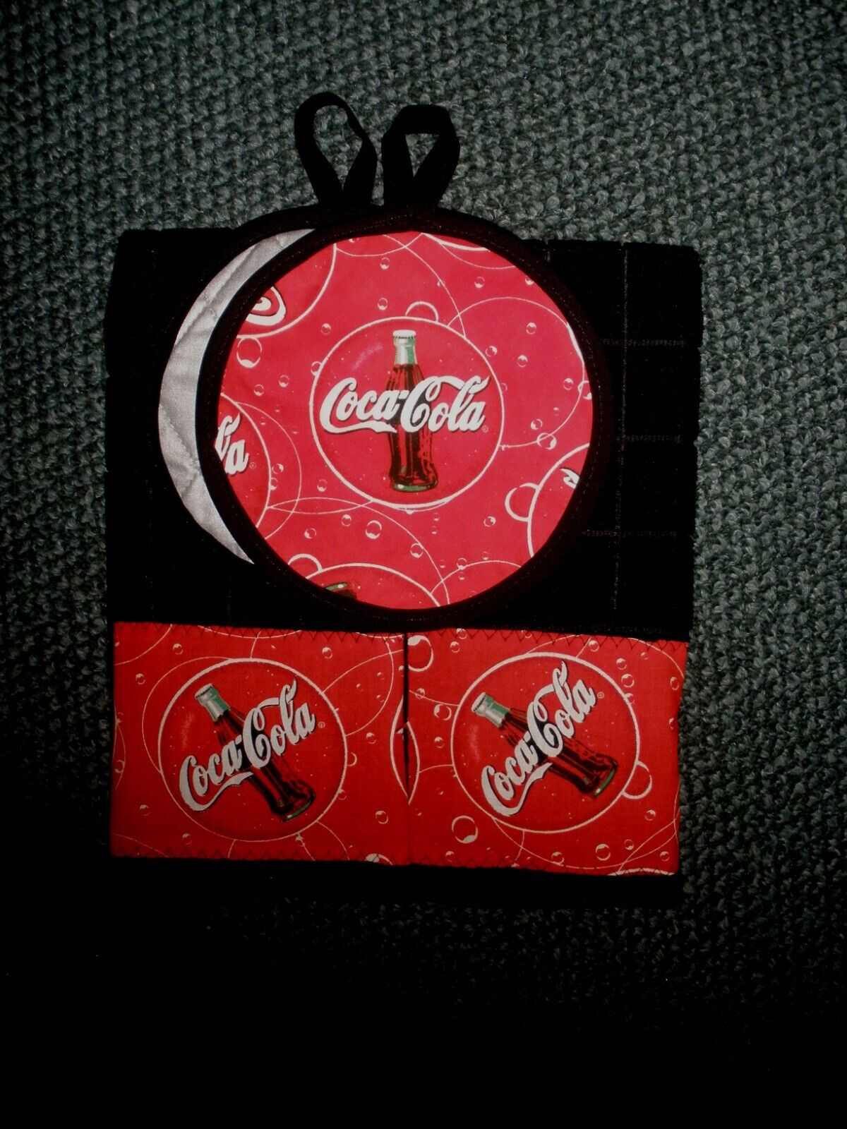 Coca Cola Coke Bubbly kitchen towels and potholders
