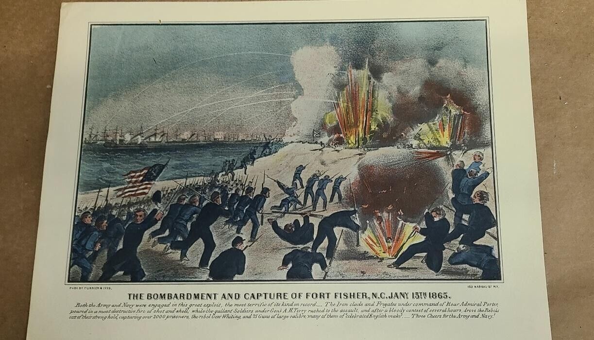 6 Vintage Color Lithograph Civil War Battles
