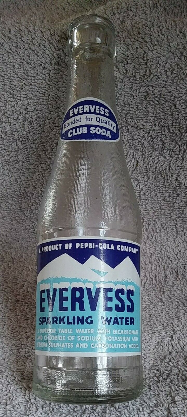VINTAGE RARE Evervess 7 oz Sparkling Water Soda Bottle - Pepsi Cola 