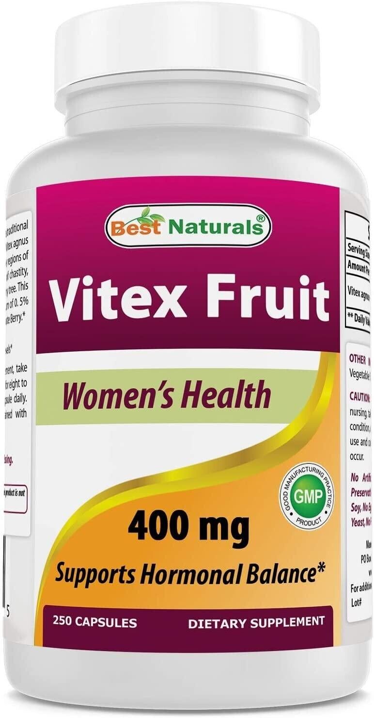 Best Naturals Vitex Fruit (Chasteberry) 400 mg 250 Capsules