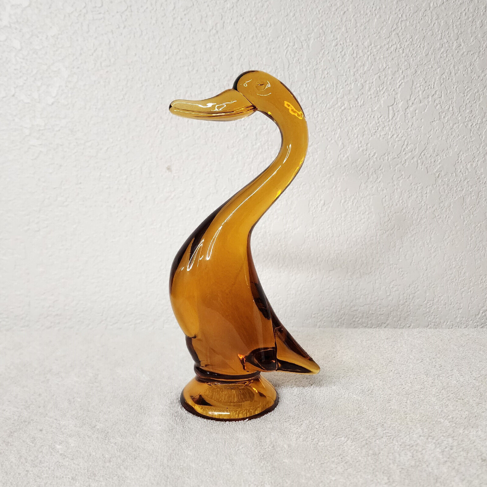 Vintage Viking Glass Epic 9.5” Duck #1317 ~ Amber Art Glass