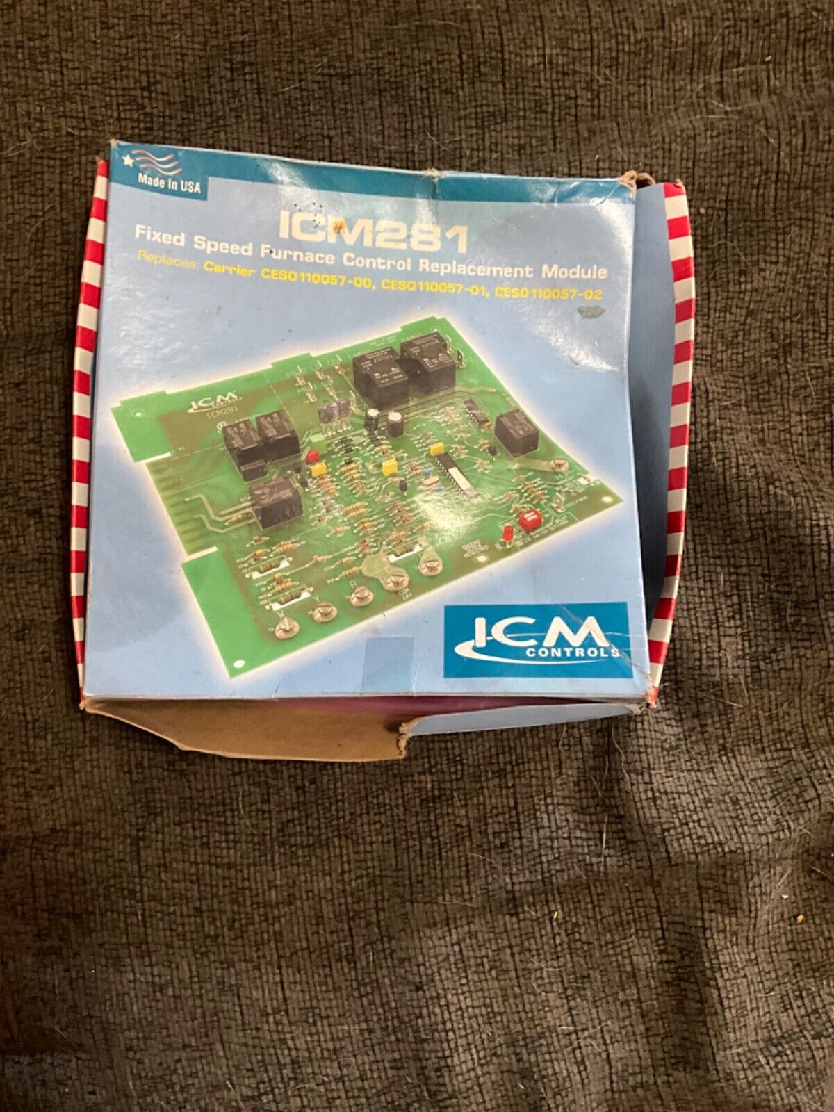 ICM281 furnace control board carrier