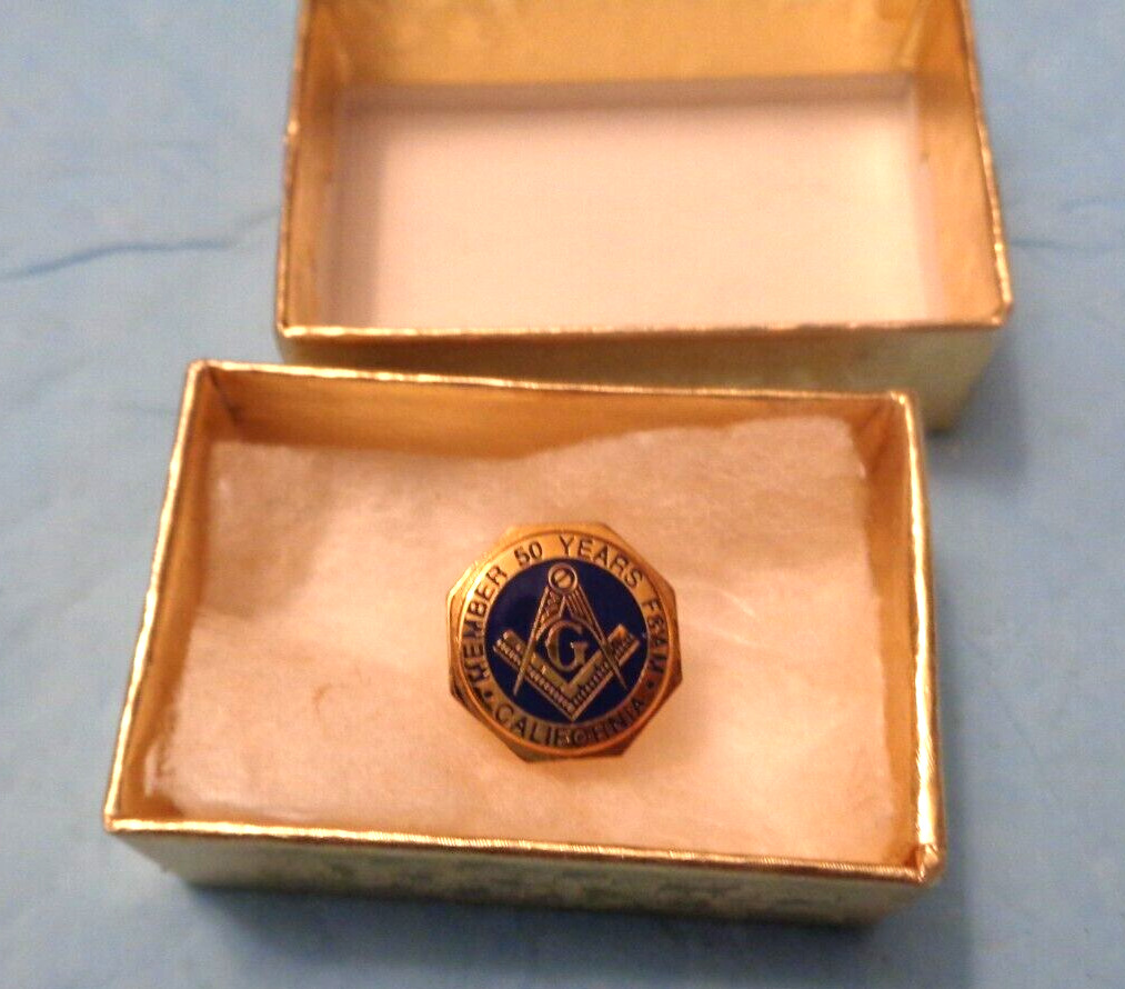 Mason Or Masonic California 50 Years Member Pin or Badge - Gold or Gold Filled?